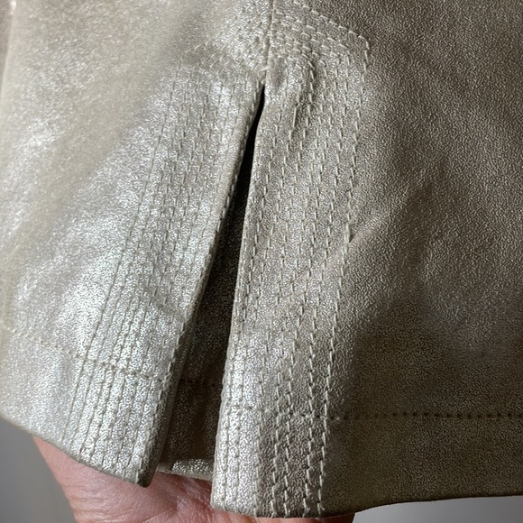 Boston Proper Silver Genuine Vintage Napa Leather Peacoat Jacket - Picture 10 of 17